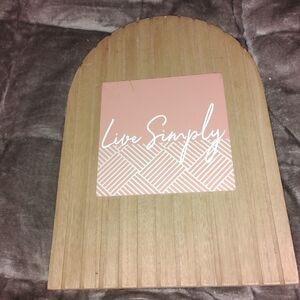 Live Simply Arch Wall Art with Pink Accent
